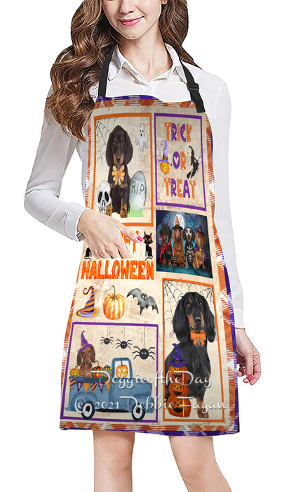 Happy Halloween Trick or Treat Dachshund Dogs Cooking Kitchen Adjustable Apron Apron49314