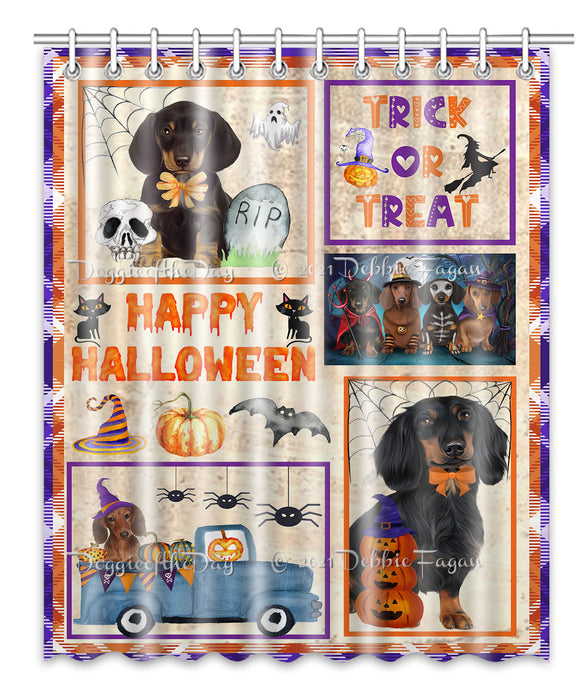 Happy Halloween Trick or Treat Dachshund Dogs Shower Curtain Bathroom Accessories Decor Bath Tub Screens