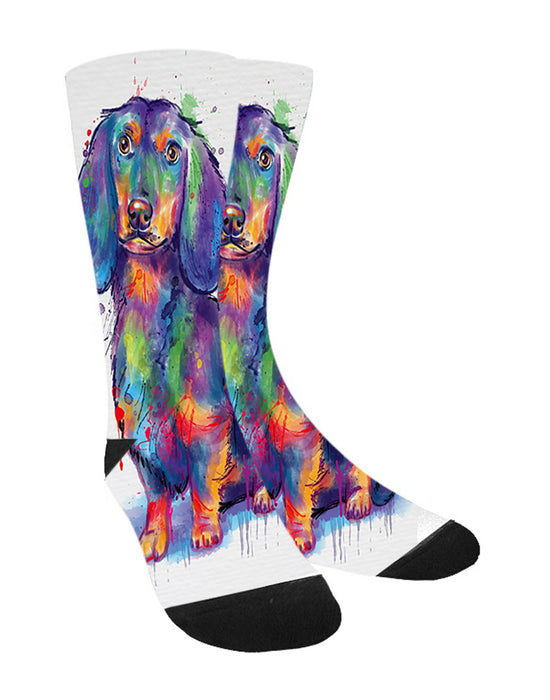 Watercolor Dachshund Dog Women's Casual Socks