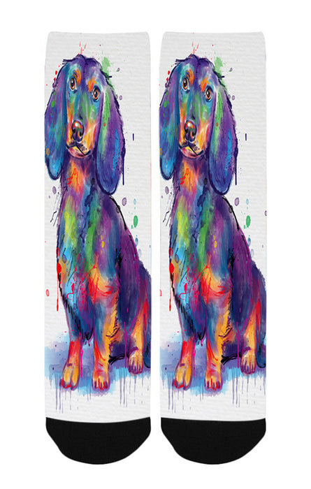 Watercolor Dachshund Dog Women's Casual Socks