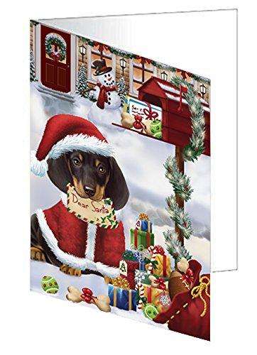 Dachshunds Dear Santa Letter Christmas Holiday Mailbox Dog Handmade Artwork Assorted Pets Greeting Cards and Note Cards with Envelopes for All Occasions and Holiday Seasons
