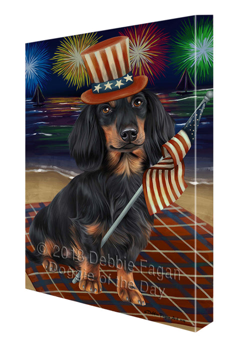4th of July Independence Day Firework Dachshund Dog Canvas Wall Art CVS53733