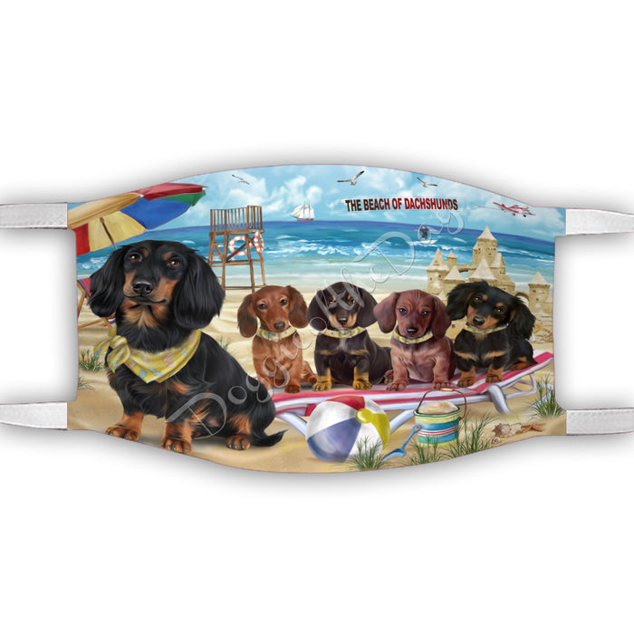 Pet Friendly Beach Dachshund Dogs Face Mask FM49096
