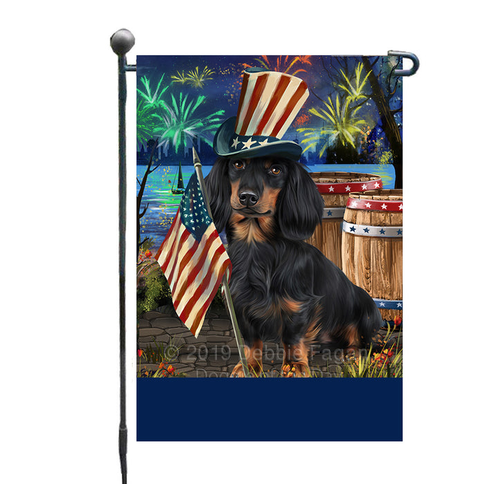 Personalized 4th of July Firework Dachshund Dog Custom Garden Flags GFLG-DOTD-A57902
