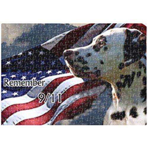Dalmatian Dog 9/11 Patriotic 500 Pc. Puzzle with Photo Tin