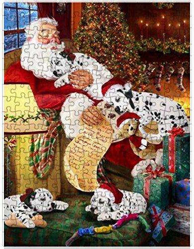 Dalmatian Dog and Puppies Sleeping with Santa Puzzle with Photo Tin