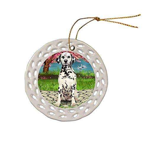 Dalmatian Dog Ceramic Doily Ornament DPOR48429