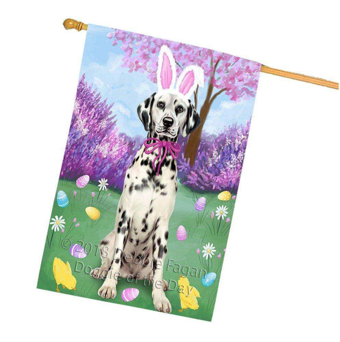 Dalmatian Dog Easter Holiday House Flag FLG49101