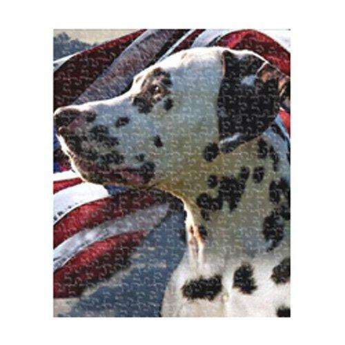 Dalmatian Dog Patriotic 500 Pc. Puzzle with Photo Tin