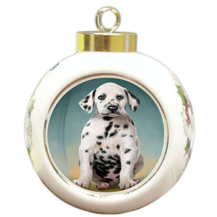 Dalmatian Dog Round Ball Christmas Ornament RBPOR48304