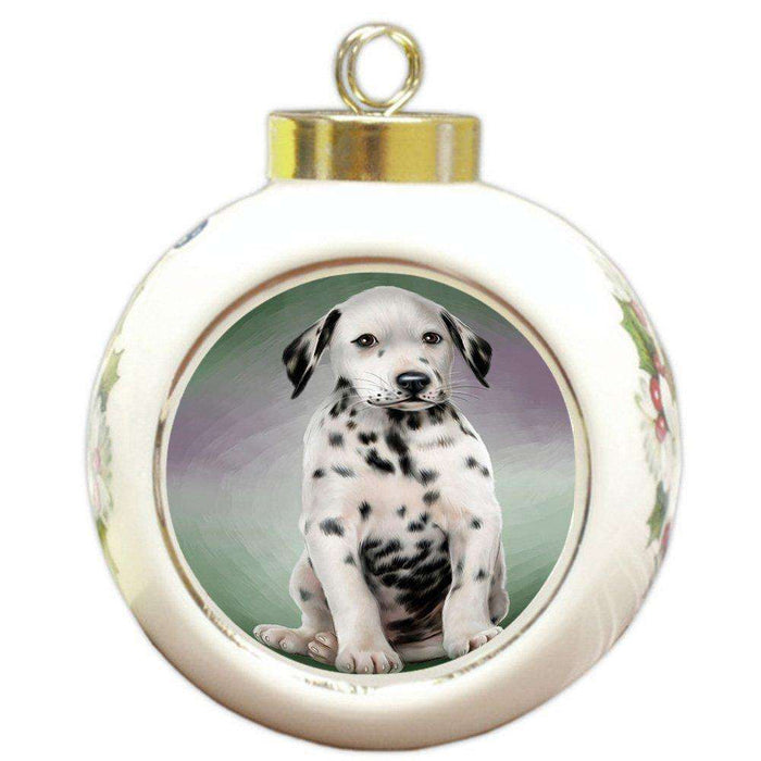 Dalmatian Dog Round Ball Christmas Ornament RBPOR48305