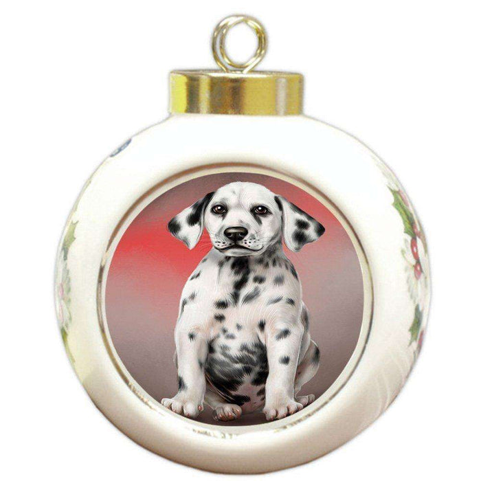 Dalmatian Dog Round Ball Christmas Ornament RBPOR48306