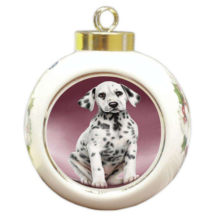 Dalmatian Dog Round Ball Christmas Ornament RBPOR48307
