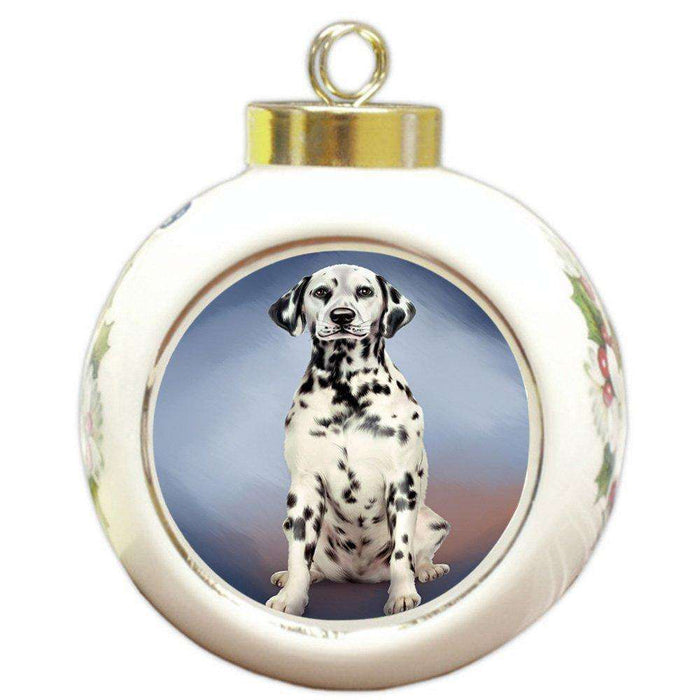 Dalmatian Dog Round Ball Christmas Ornament RBPOR48308