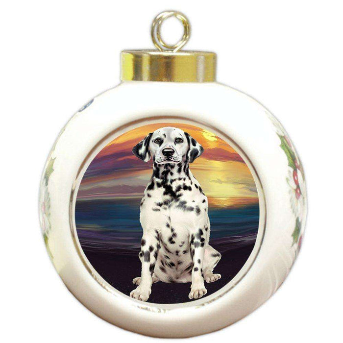 Dalmatian Dog Round Ball Christmas Ornament RBPOR48481