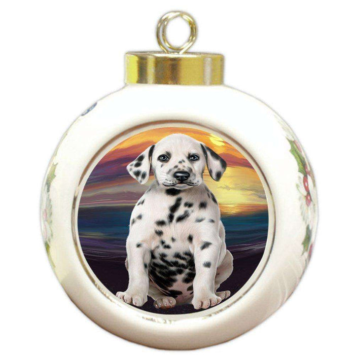 Dalmatian Dog Round Ball Christmas Ornament RBPOR48482