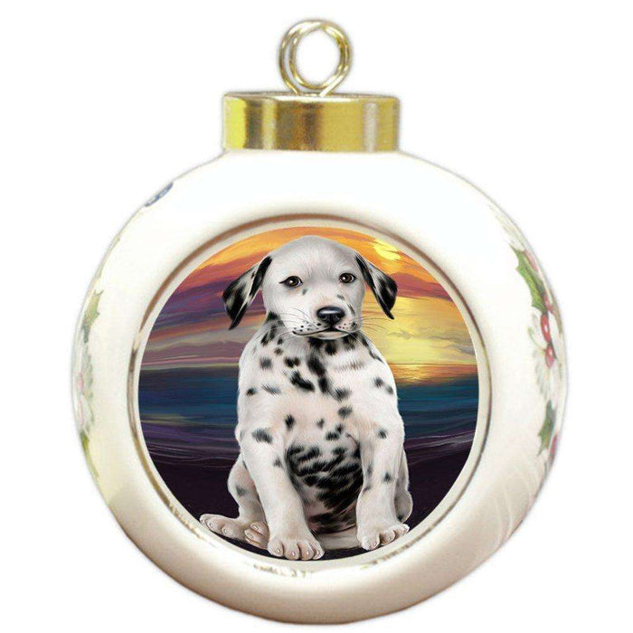 Dalmatian Dog Round Ball Christmas Ornament RBPOR48483