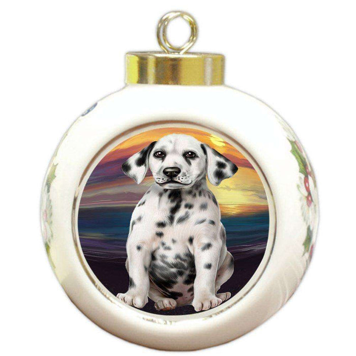 Dalmatian Dog Round Ball Christmas Ornament RBPOR48484