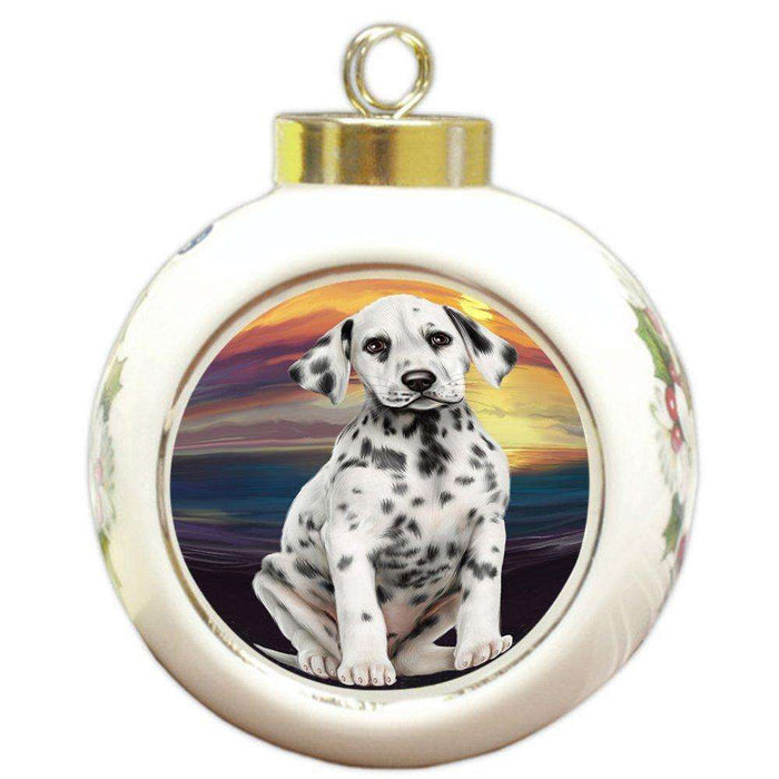 Dalmatian Dog Round Ball Christmas Ornament RBPOR48485