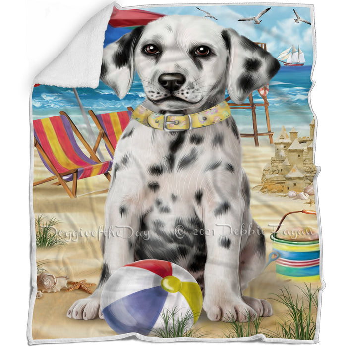 Pet Friendly Beach Dalmatian Dog Blanket BLNKT52869