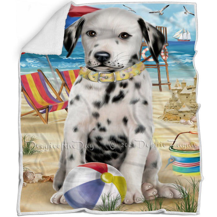 Pet Friendly Beach Dalmatian Dog Blanket BLNKT52878
