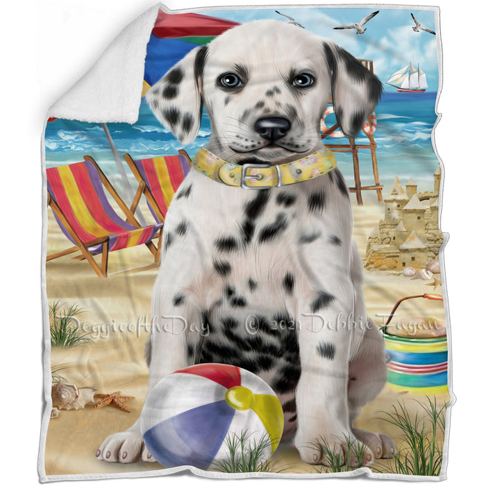 Pet Friendly Beach Dalmatian Dog Blanket BLNKT52887