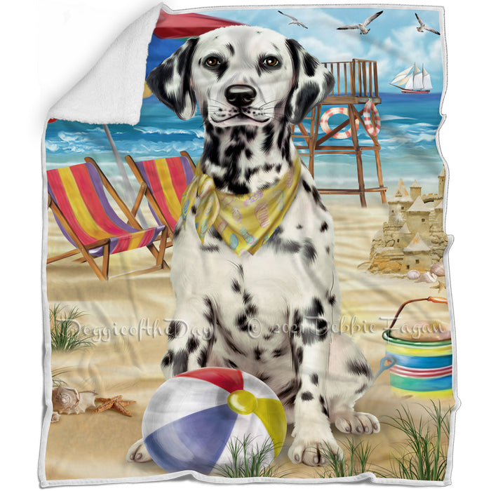 Pet Friendly Beach Dalmatian Dog Blanket BLNKT52896