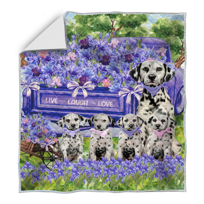 Dalmatian Bed Quilt, Explore a Variety of Designs, Personalized, Custom, Bedding Coverlet Quilted, Pet and Dog Lovers Gift