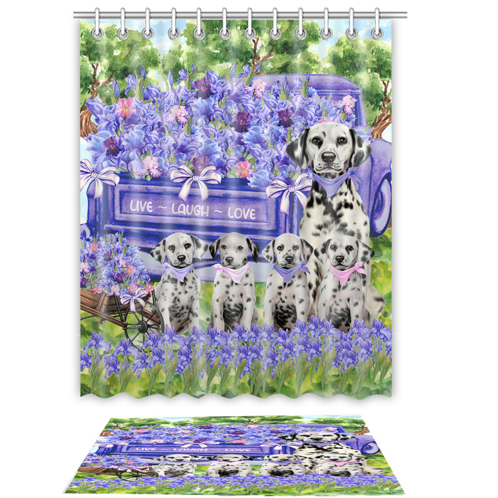 Dalmatian Shower Curtain & Bath Mat Set - Explore a Variety of Custom Designs - Personalized Curtains with hooks and Rug for Bathroom Decor - Dog Gift for Pet Lovers