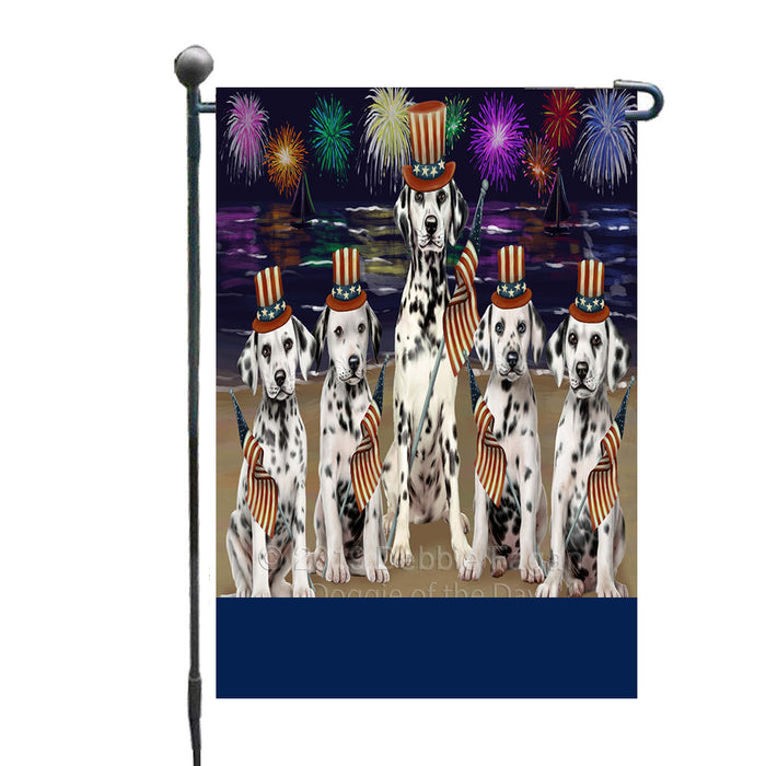 Personalized 4th of July Firework Dalmatian Dogs Custom Garden Flags GFLG-DOTD-A57903