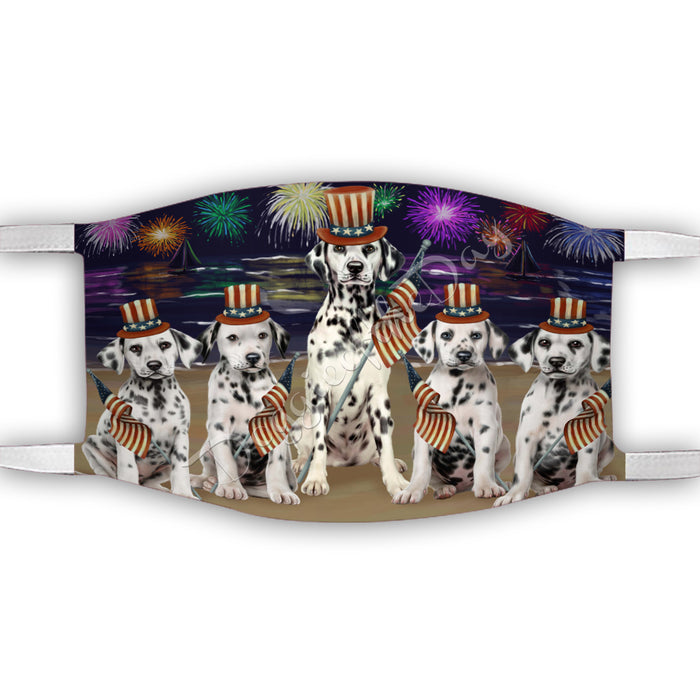 4th of July Independence Day Dalmatian Dogs Face Mask FM49401