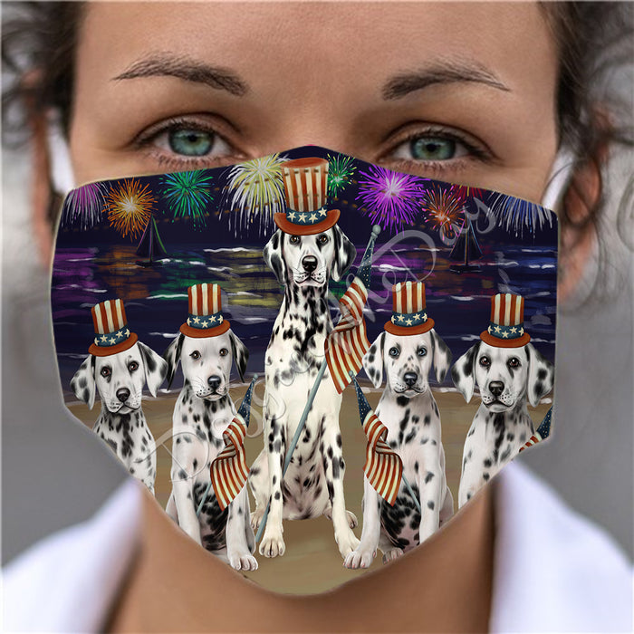 4th of July Independence Day Dalmatian Dogs Face Mask FM49401