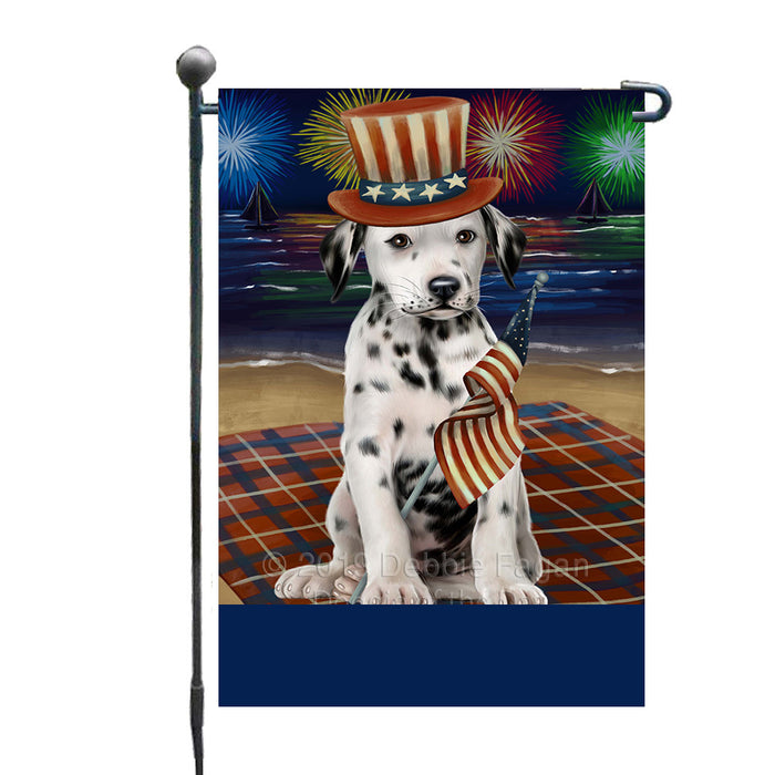 Personalized 4th of July Firework Dalmatian Dog Custom Garden Flags GFLG-DOTD-A57904