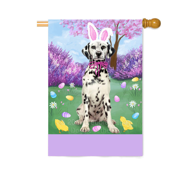 Personalized Easter Holiday Dalmatian Dog Custom House Flag FLG-DOTD-A58909