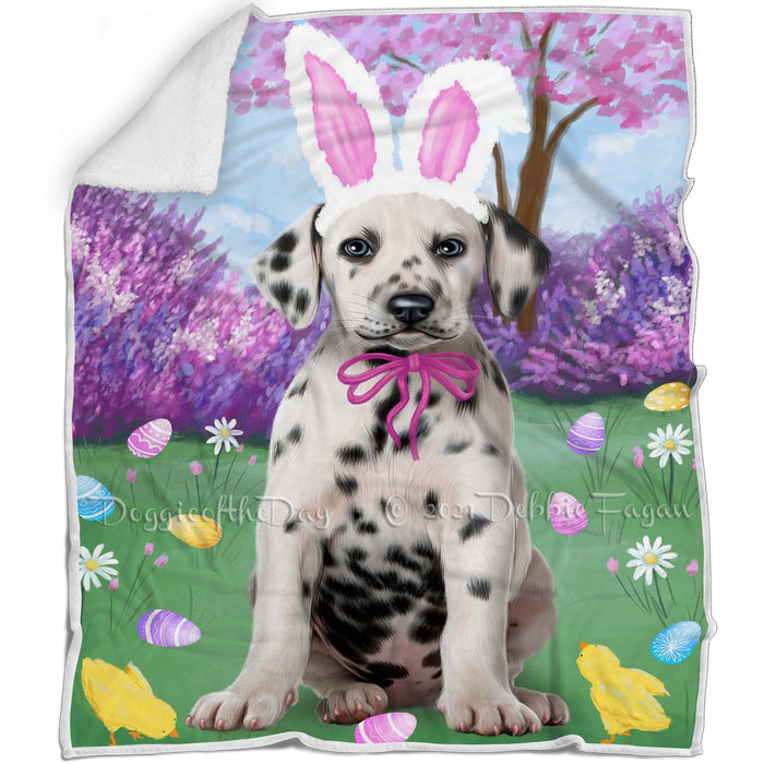 Dalmatian Dog Easter Holiday Blanket BLNKT57846
