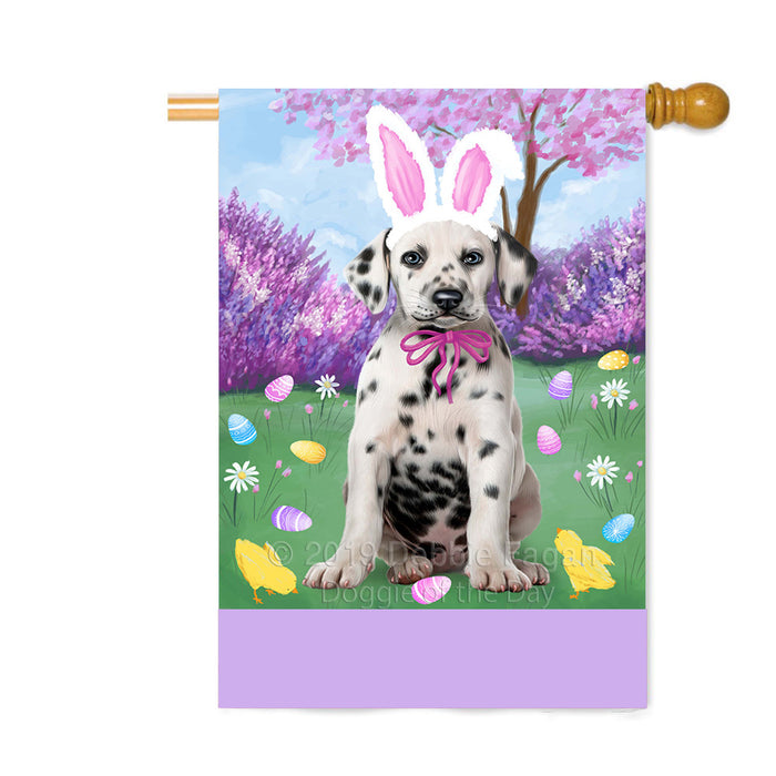 Personalized Easter Holiday Dalmatian Dog Custom House Flag FLG-DOTD-A58911