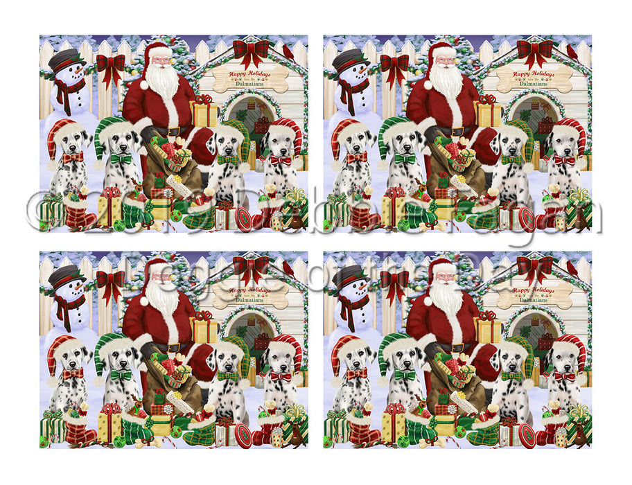 Happy Holidays Christmas Dalmatian Dogs House Gathering Placemat