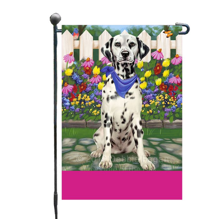 Personalized Spring Floral Dalmatian Dog Custom Garden Flags GFLG-DOTD-A62849