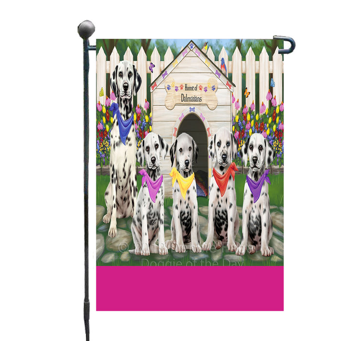 Personalized Spring Dog House Dalmatian Dogs Custom Garden Flags GFLG-DOTD-A62850