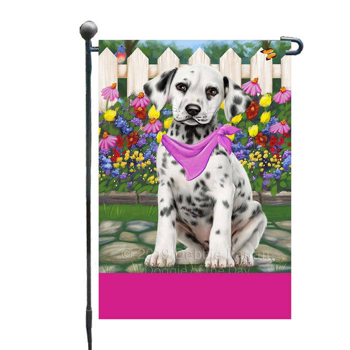 Personalized Spring Floral Dalmatian Dog Custom Garden Flags GFLG-DOTD-A62851