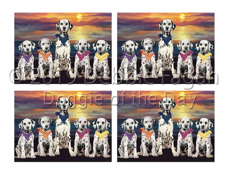 Family Sunset Portrait Dalmatian Dogs Placemat