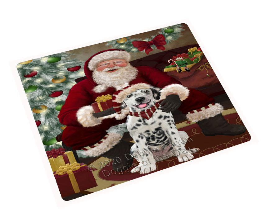 Santa's Christmas Surprise Dalmatian Dog Cutting Board - Easy Grip Non-Slip Dishwasher Safe Chopping Board Vegetables C78607
