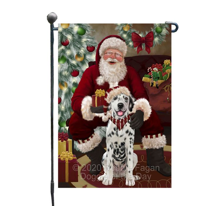 Santa's Christmas Surprise Dalmatian Dog Garden Flag GFLG66734