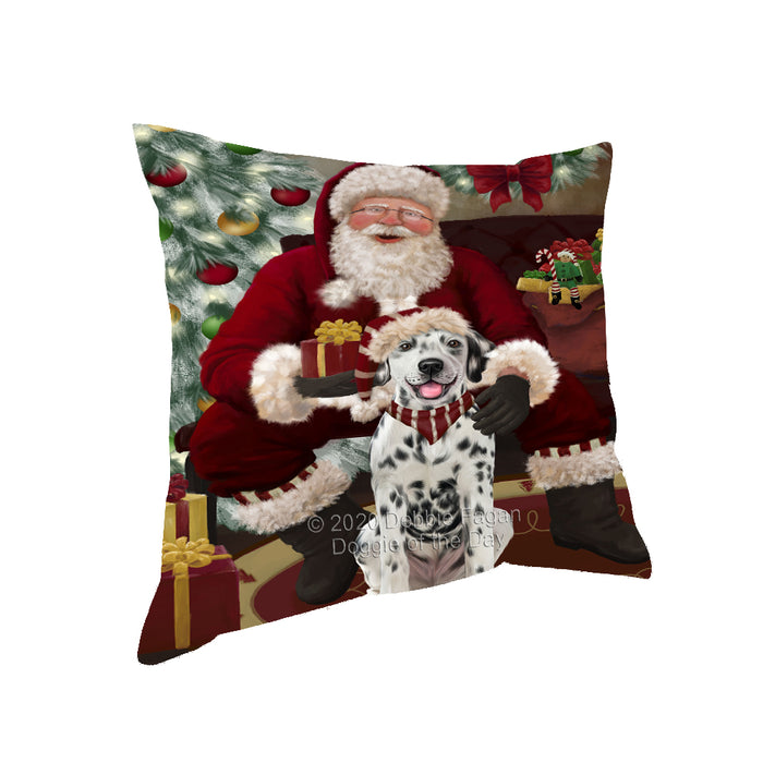 Santa's Christmas Surprise Dalmatian Dog Pillow PIL87156