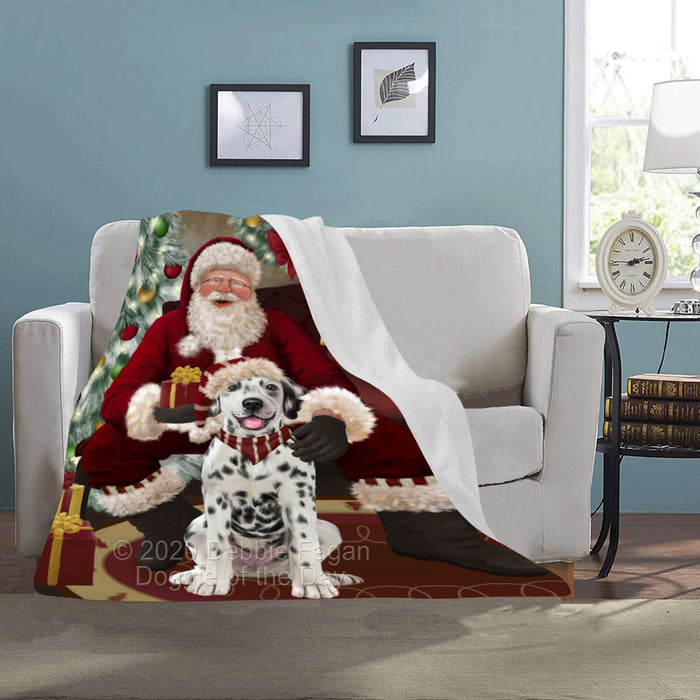 Santa's Christmas Surprise Dalmatian Dog Blanket BLNKT142178