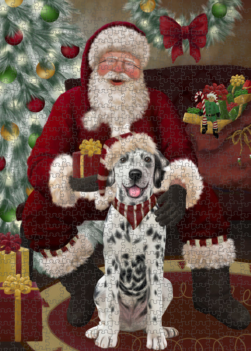 Santa's Christmas Surprise Dalmatian Dog Puzzle with Photo Tin PUZL100772