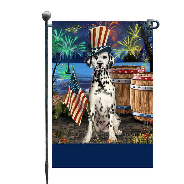 Personalized 4th of July Firework Dalmatian Dog Custom Garden Flags GFLG-DOTD-A57905