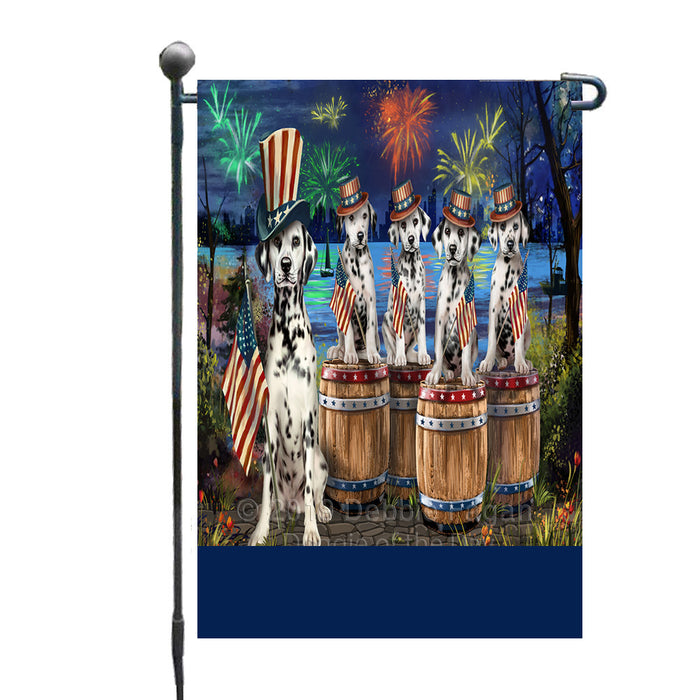 Personalized 4th of July Firework Dalmatian Dogs Custom Garden Flags GFLG-DOTD-A57906