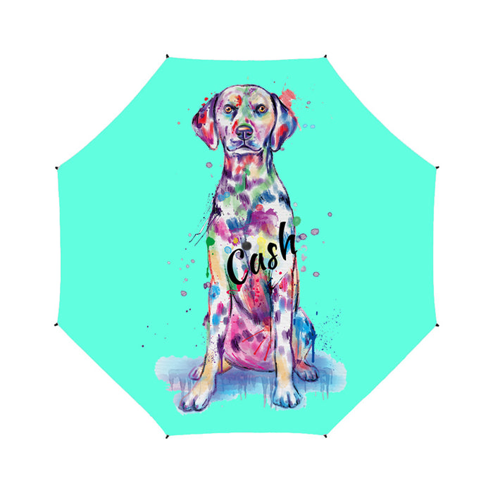 Custom Pet Name Personalized Watercolor Dalmatian DogSemi-Automatic Foldable Umbrella