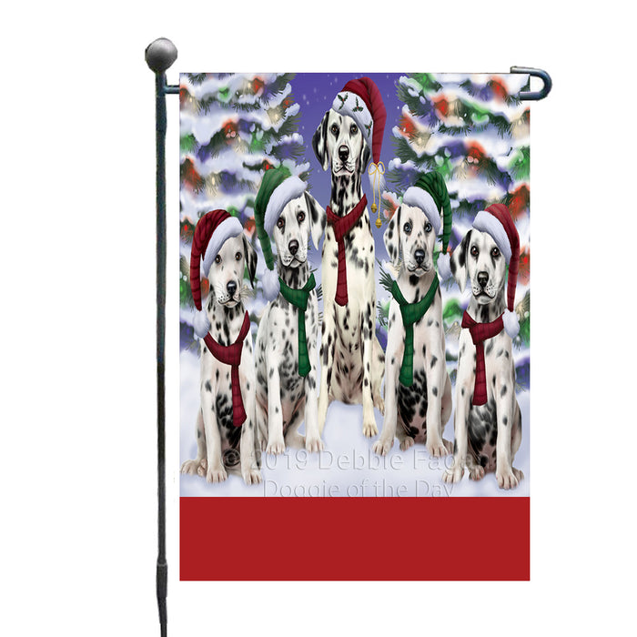 Personalized Christmas Happy Holidays Dalmatian Dogs Family Portraits Custom Garden Flags GFLG-DOTD-A59115